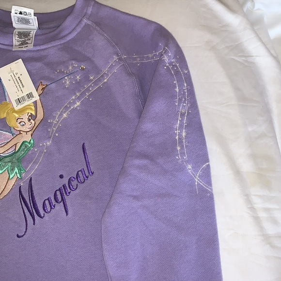 Bnwt Disney Magical Tinker Bell Fairy Embroidered SweatShirt - Picture 2 of 8